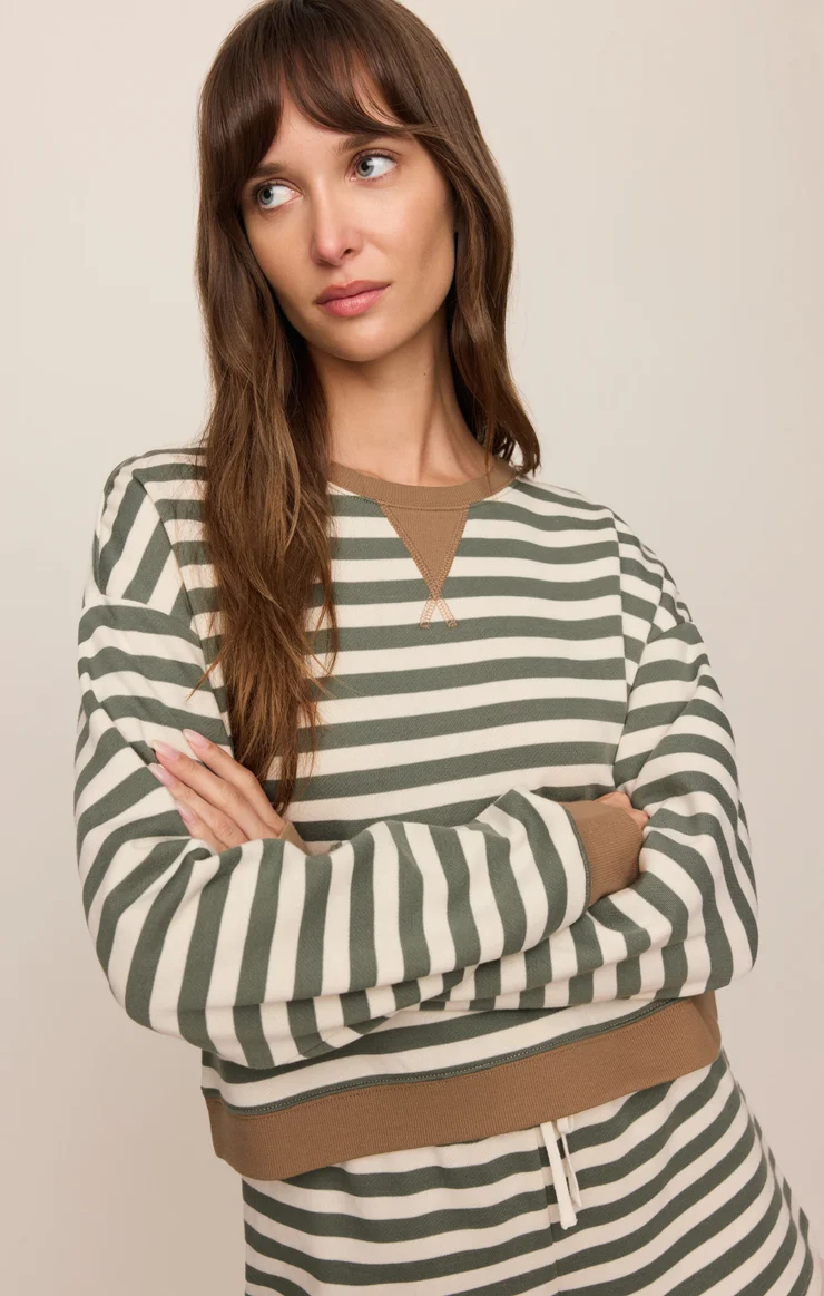 Z Supply Low Key Stripe Sweatshirt