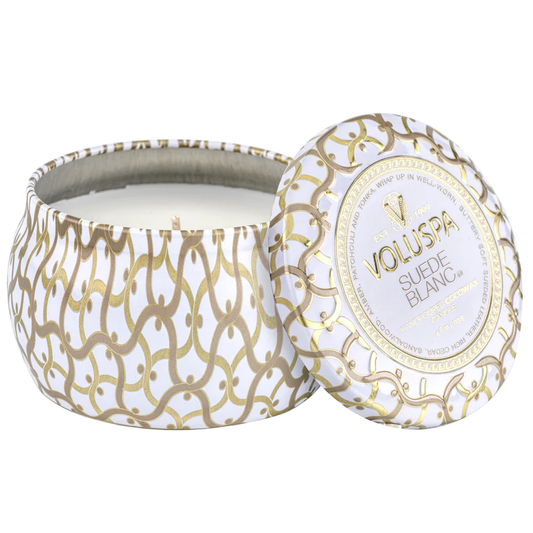 Voluspa Suede Blanc- Mini Tin