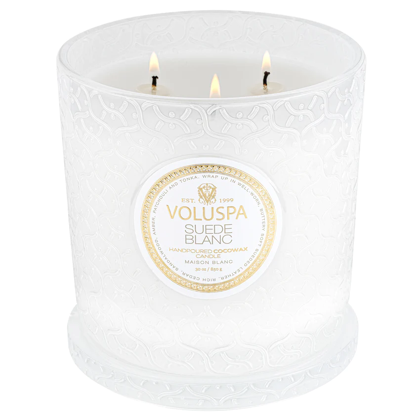 Voluspa Suede Blanc- Luxe Candle