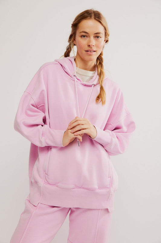 Free People Sprint to the Finish Hoodie- Powder Pink