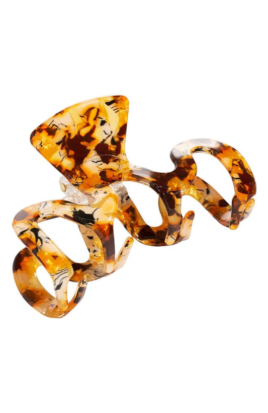Wavy Jaw Hair Clip- Nougat