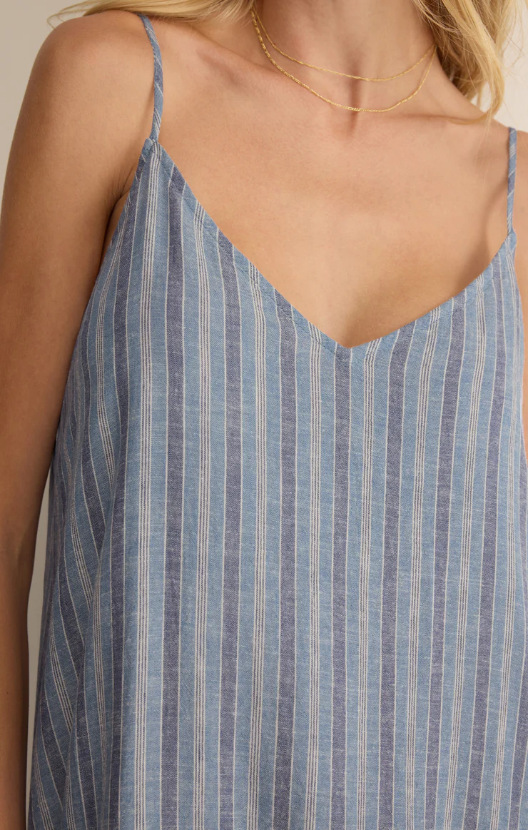 Z Supply Sandcomber Striped Midi Dress- Indigo