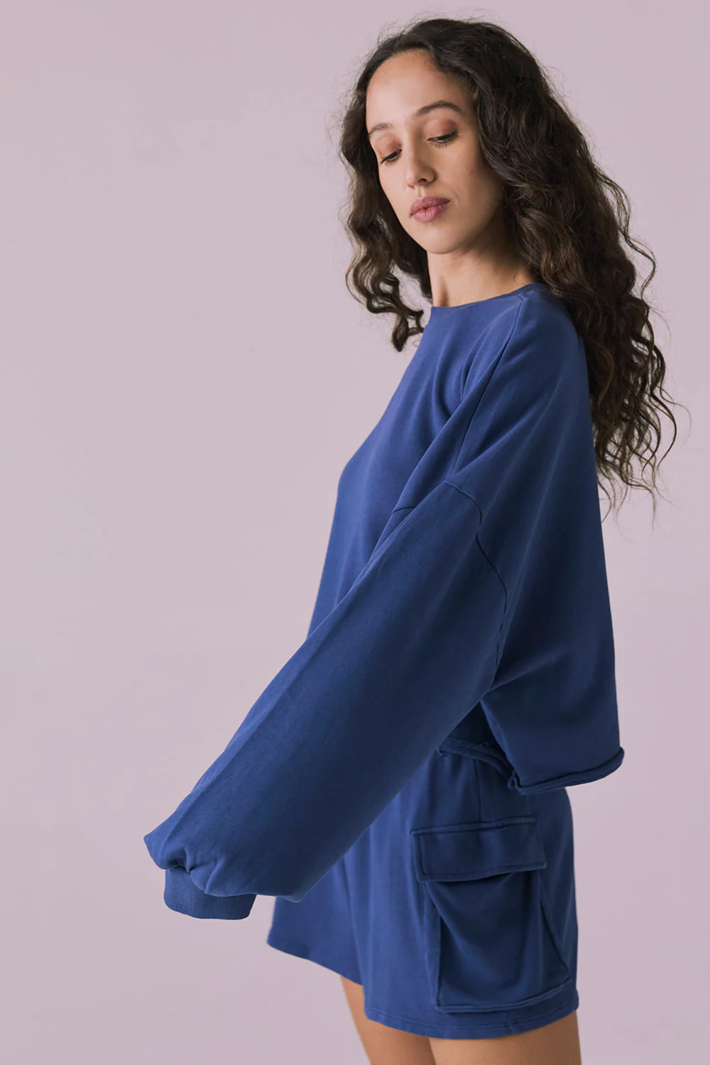 Chaser Eliza Crop Hoest Indigo Pullover