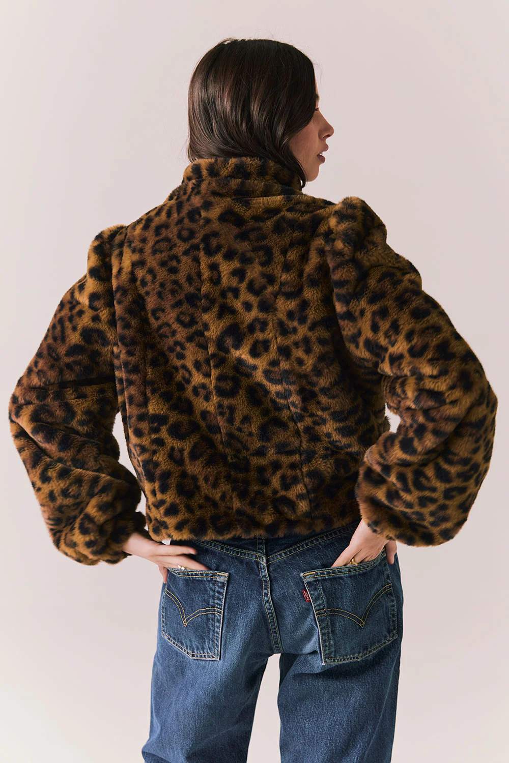 Chaser Leopard Puff Sleeve Jacket