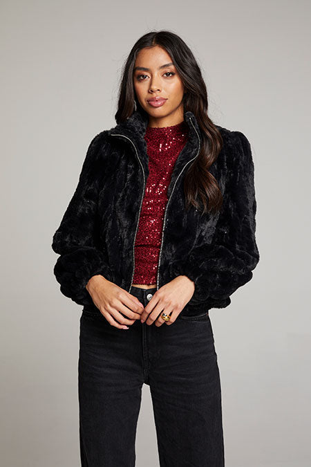 Chaser Puff Sleeve Licorice Jacket