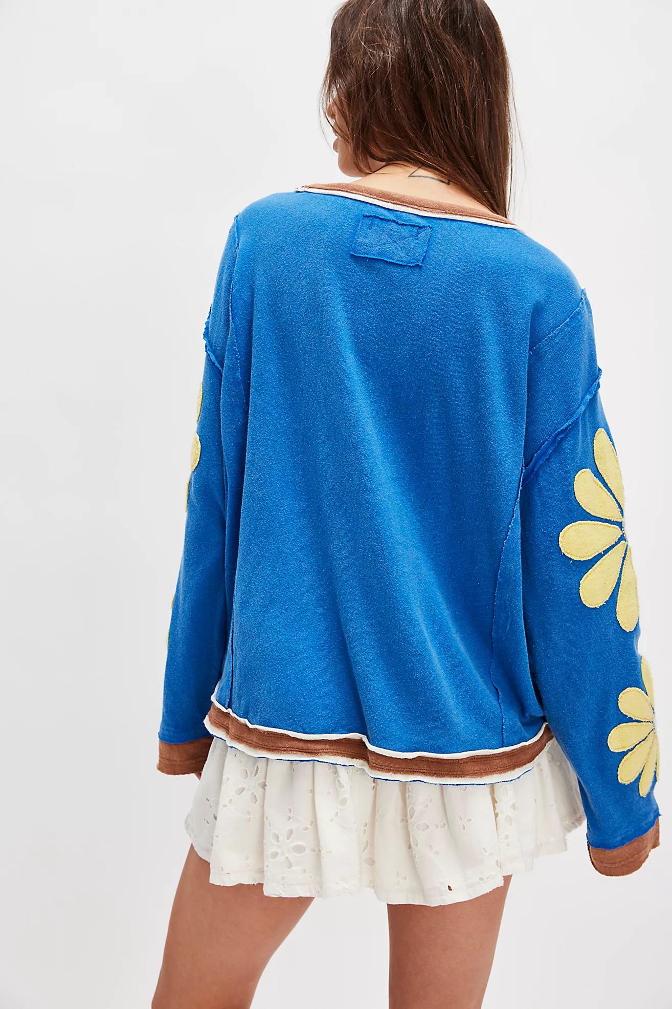 Free People You're A Star Tee- Daisy-Navy Combo