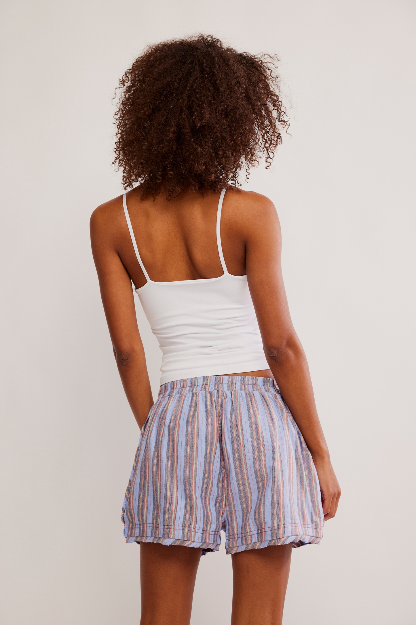 Free People Day to Day Flannel Boxer- Blue Combo