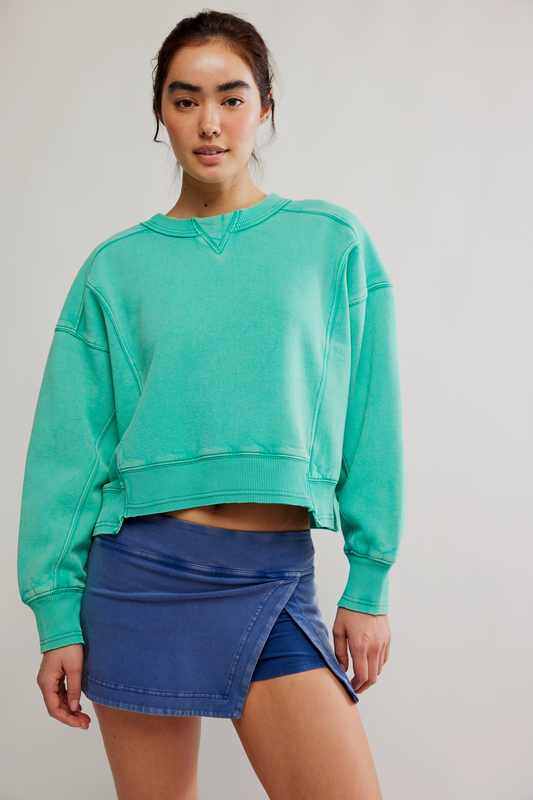 Free People Intercept Pullover- Seafoam