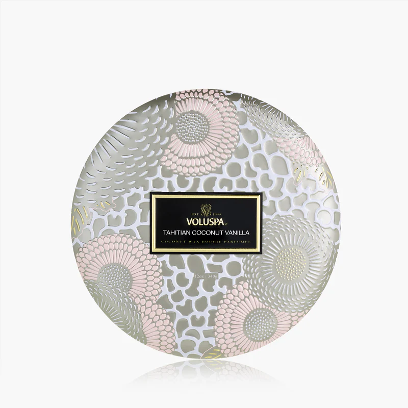 Voluspa Tahitian Coconut Vanilla- 3 wick tin