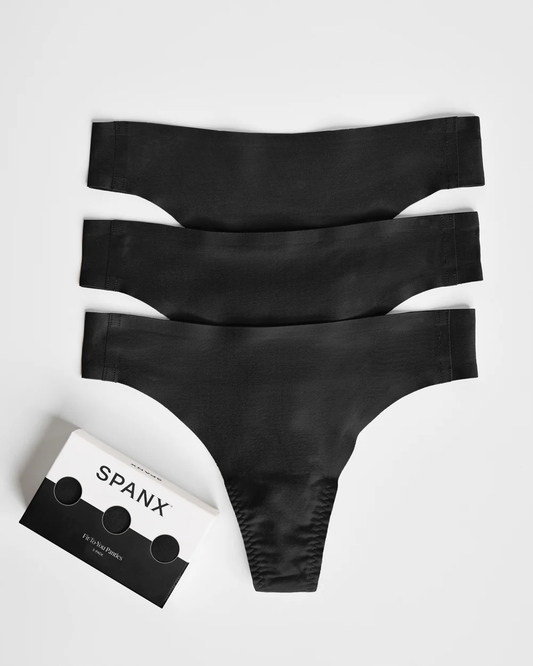 SPANX® Fit-to-You Thong 3-Pack Box- Very Black