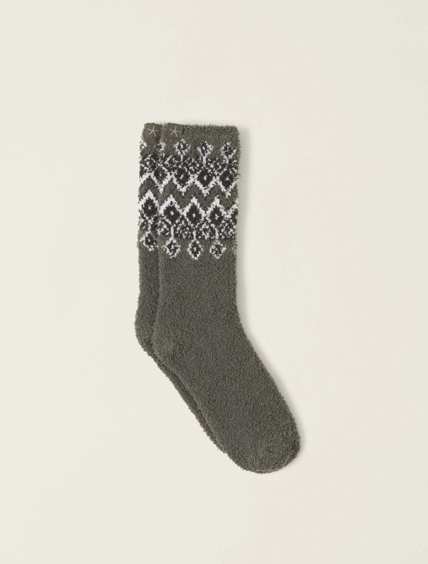 Barefoot Dreams CozyChic® Fair Isle Socks- Olive Branch Multi