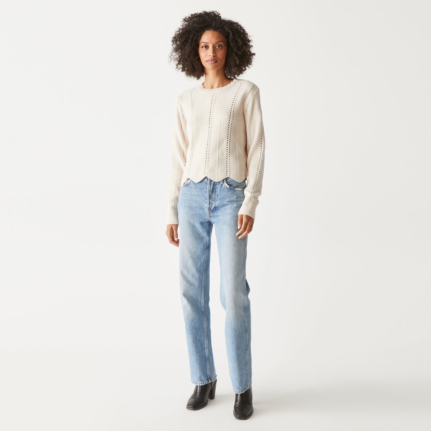 Michael Stars Lakin Cropped Crew Neck Pullover