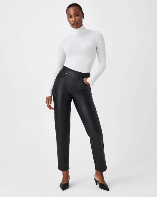 Spanx Leather-Like Slim Straight Pants