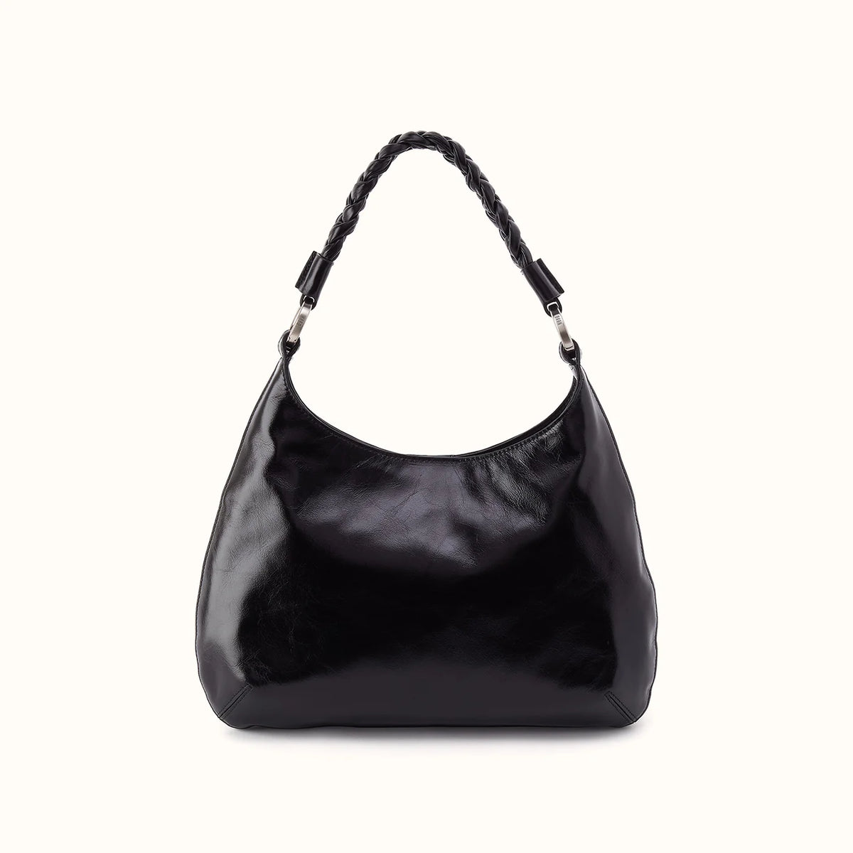 HOBO Madison Shoulder Bag in Polished Leather- Black