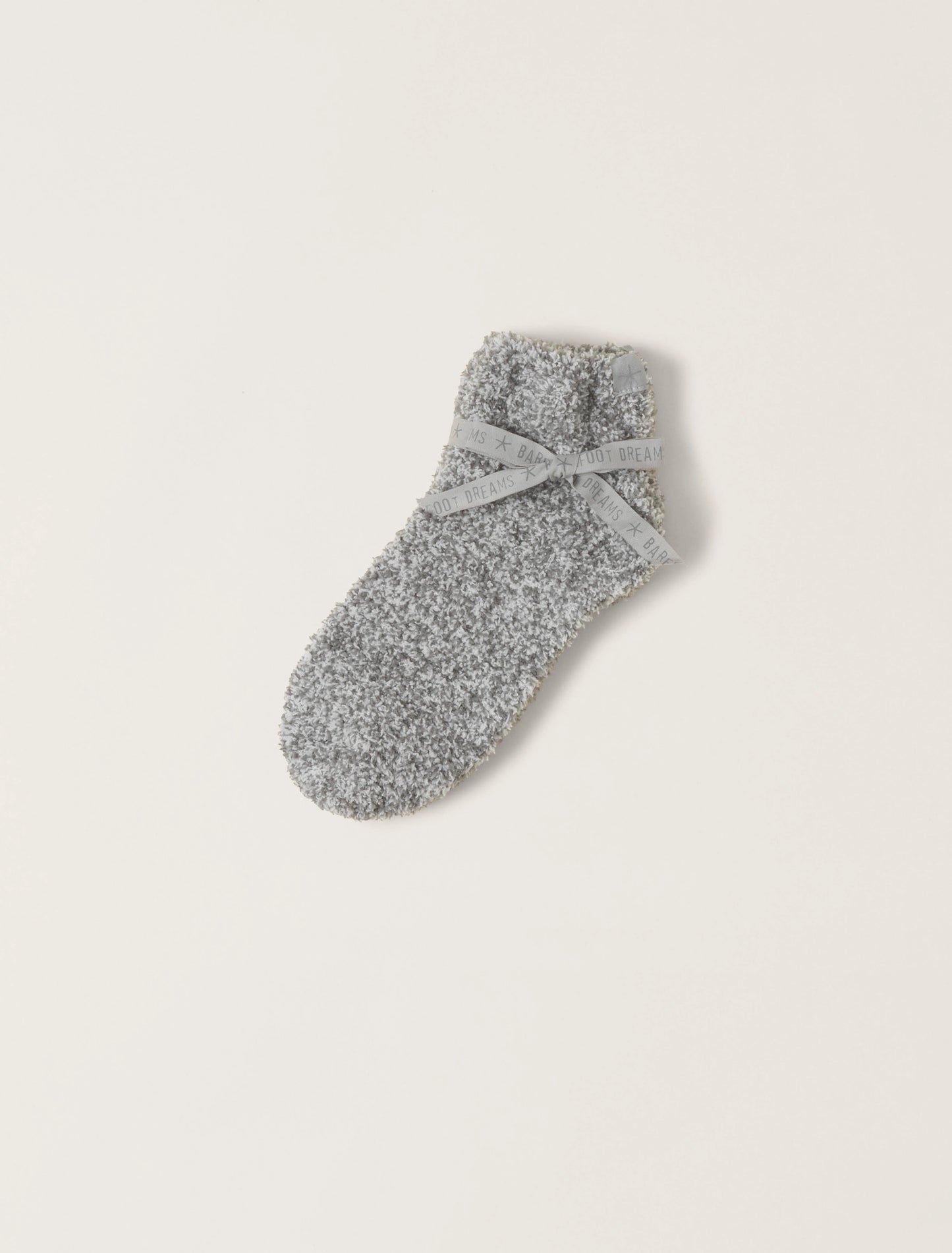 CozyChic® Heathered Tennis Socks- Moonbeam/White