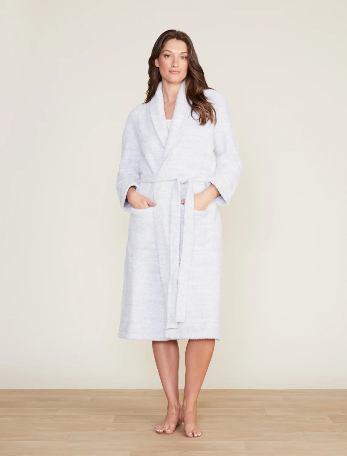 Barefoot Dreams CozyChic® Adult Robe- Ocean/ White