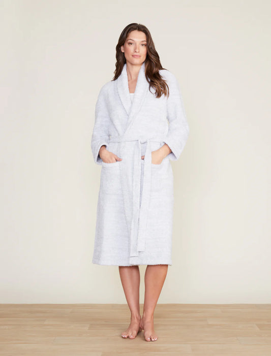 Barefoot Dreams CozyChic® Adult Robe- Ocean/ White