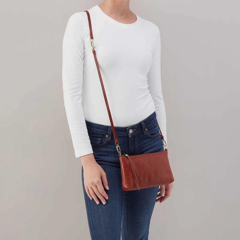 HOBO Darcy Crossbody in Patin Leather- Pecan Ridge