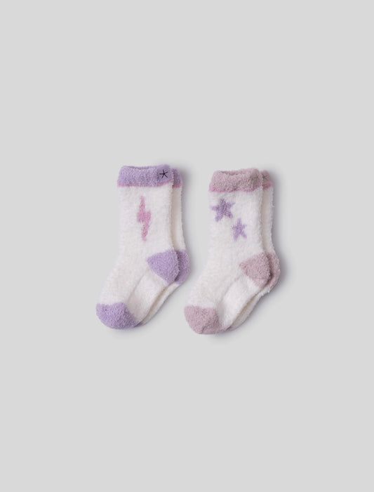 Barefoot dreams CozyChic Toddler Space Adventure Sock Set-Rose Multi