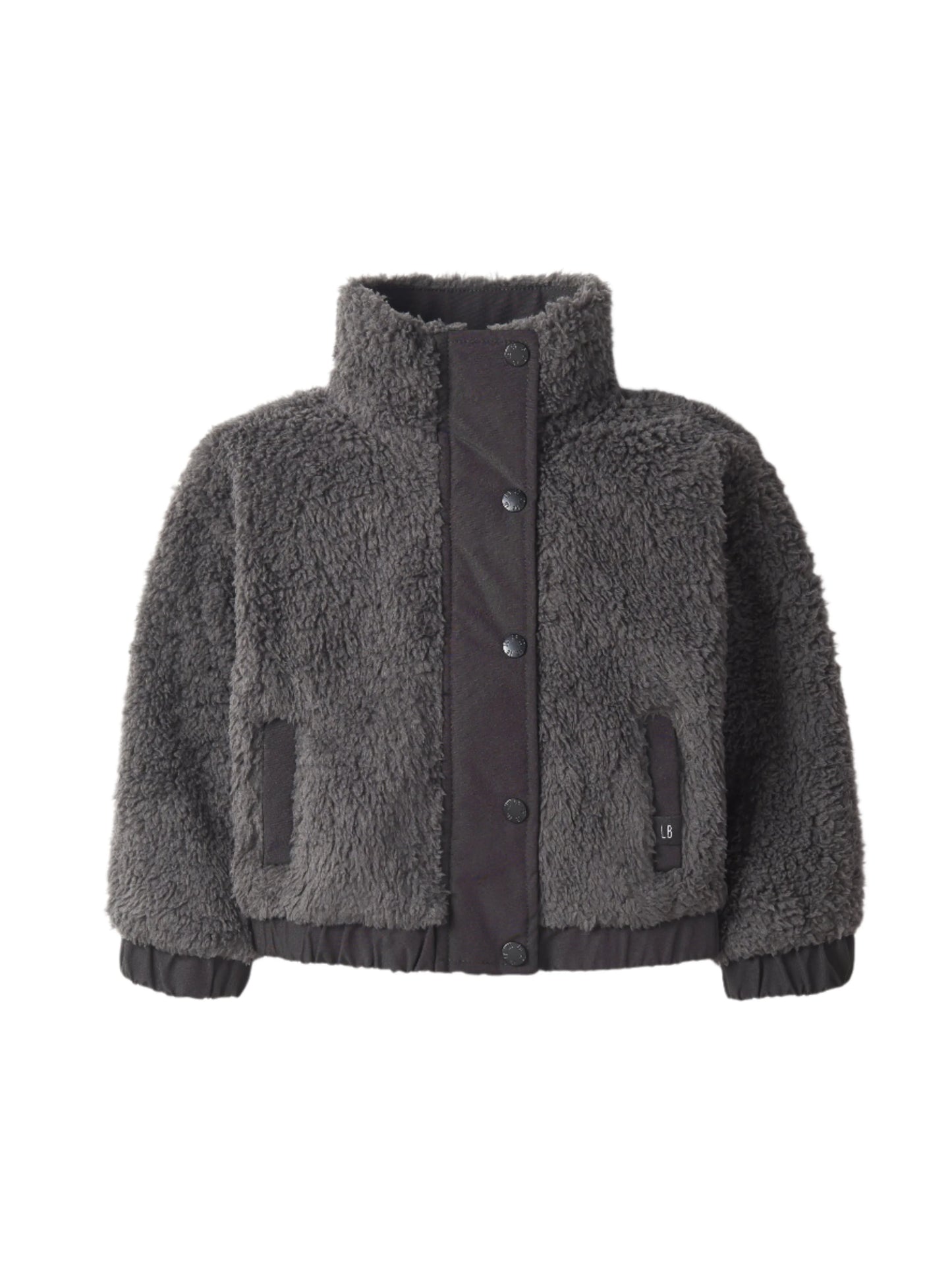 Little Bipsy Kids Dark Grey Sherpa Jacket