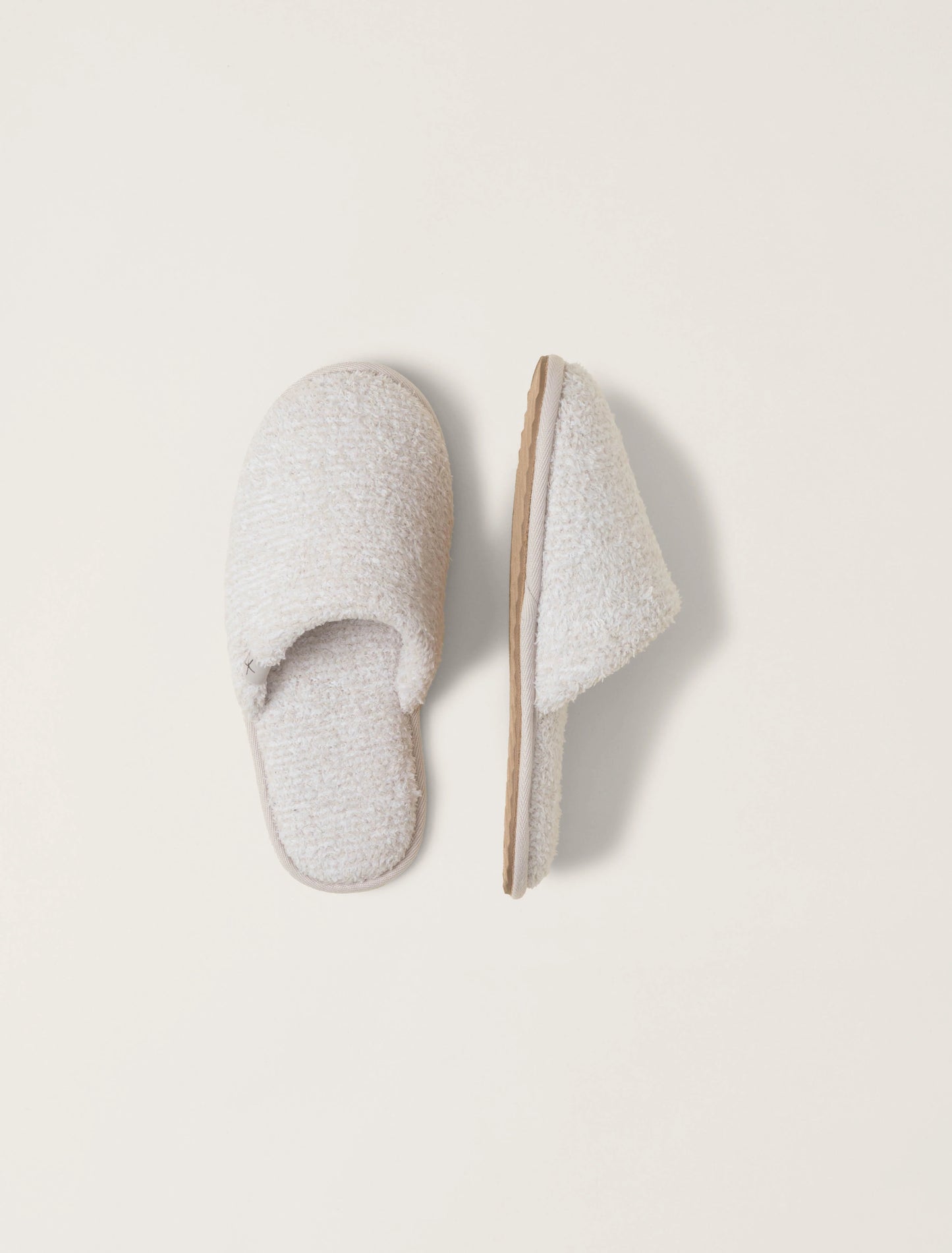 Barefoot Dreams CozyChic Unisex Slipper- Heather Stone-White