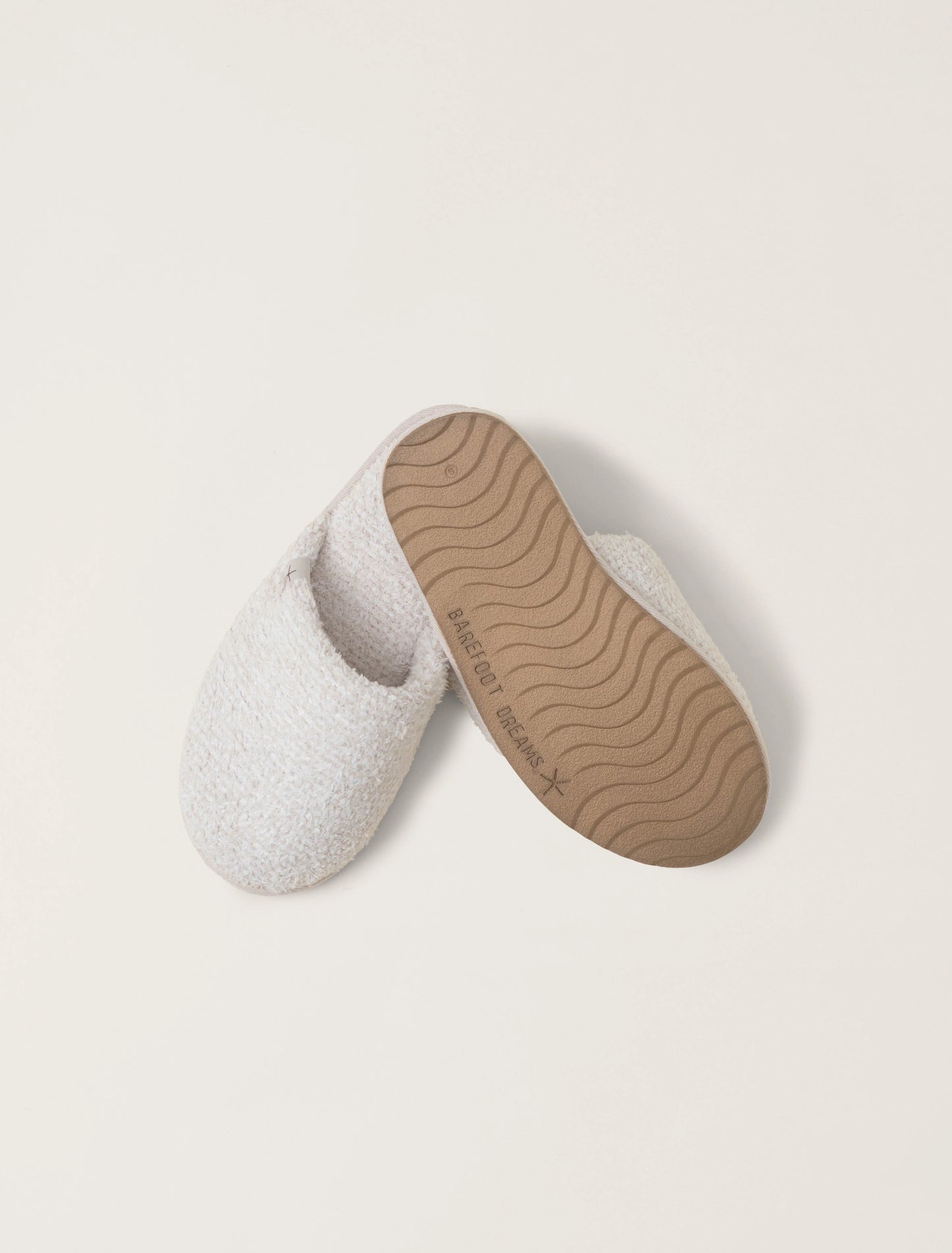 Barefoot Dreams CozyChic Unisex Slipper- Heather Stone-White