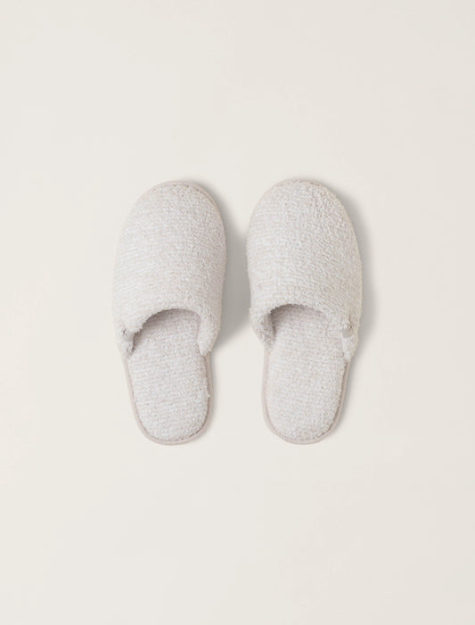 Barefoot Dreams CozyChic Unisex Slipper- Heather Stone-White