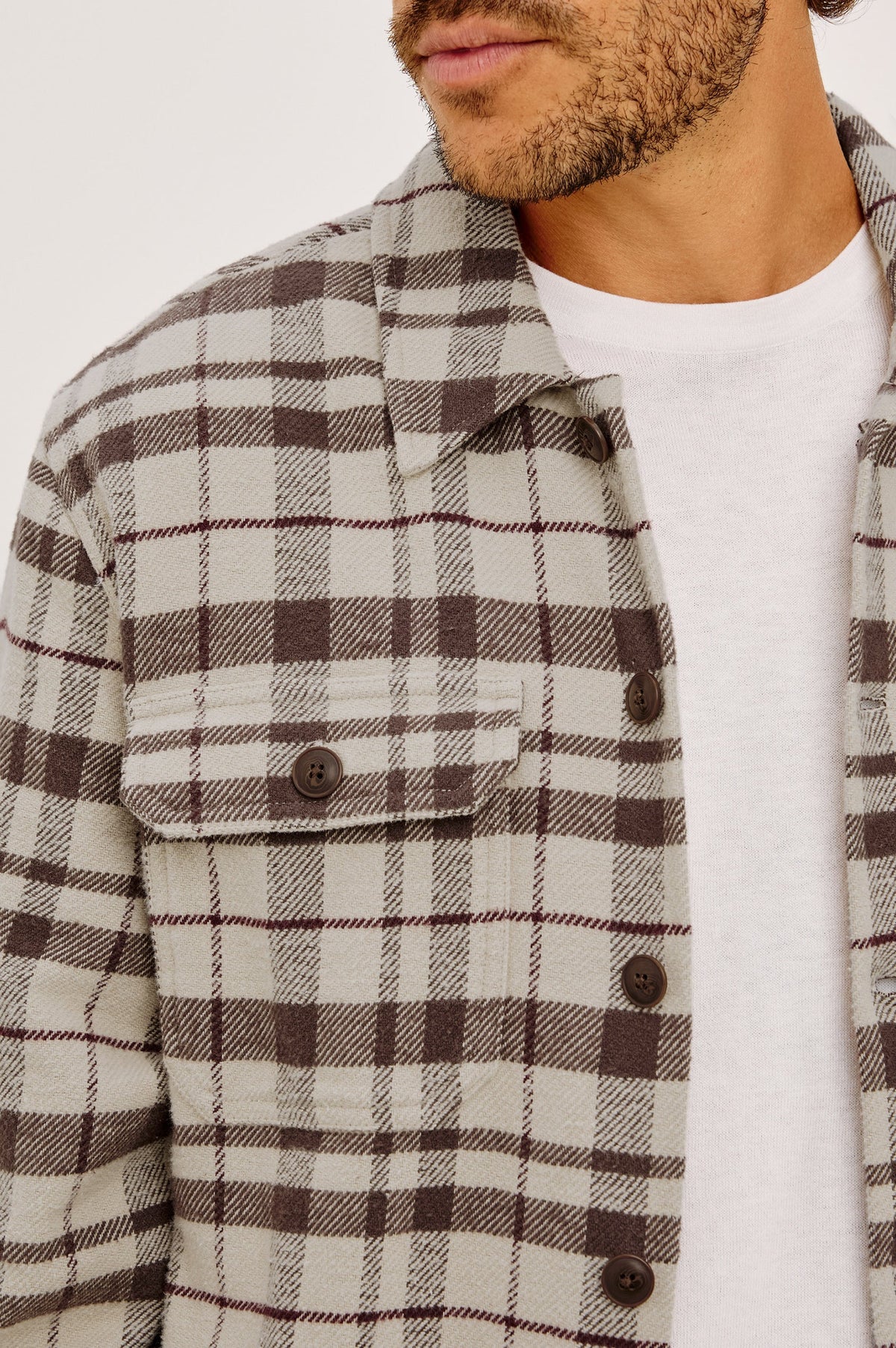 Rails Stellan Overshirt - Oat Carbon Mahogany