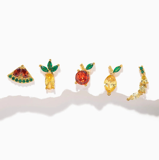 Girls Crew Tropical Fruit Basket Stud Set