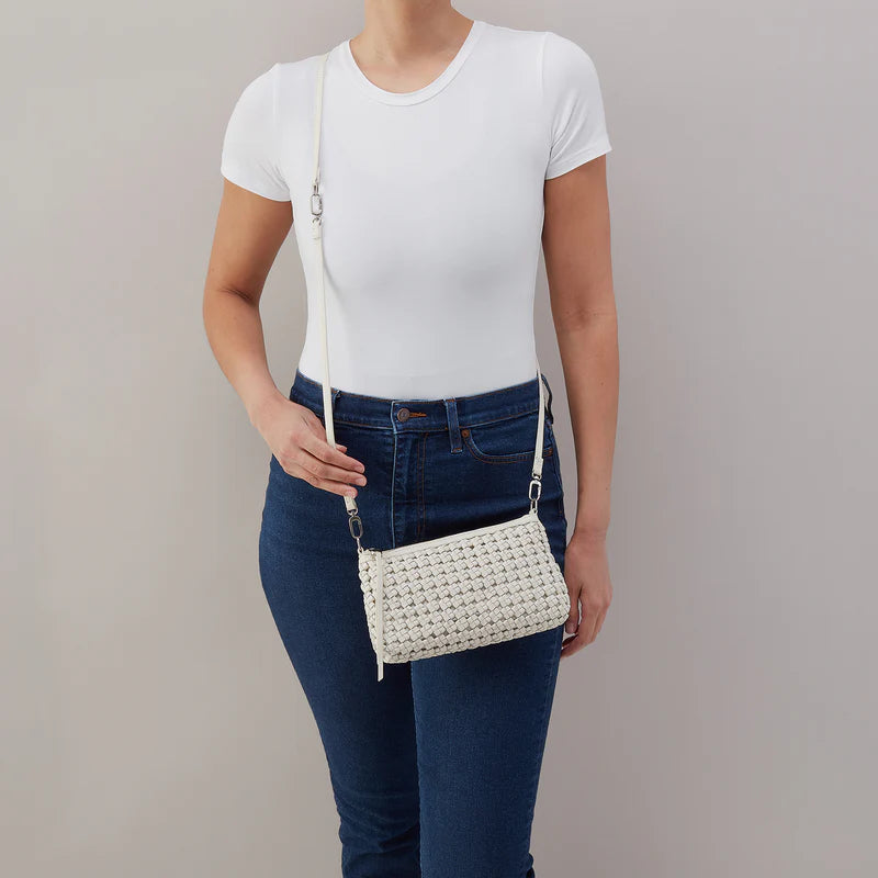 HOBO Darcy Crossbody in Woven Leather- Whitecap