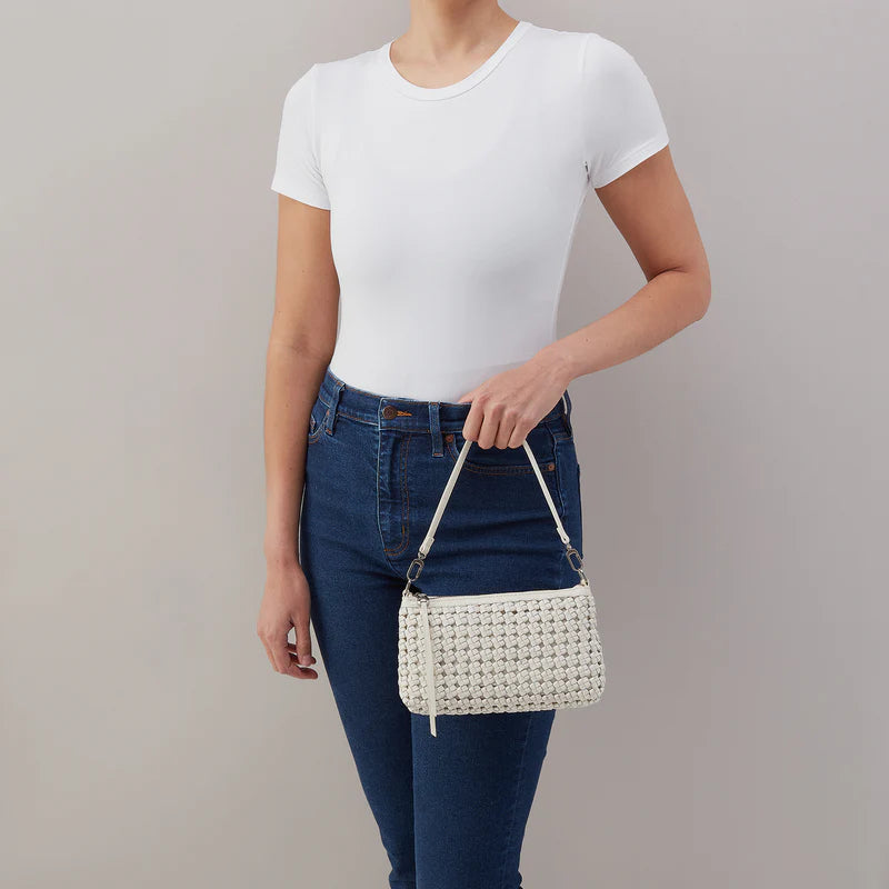 HOBO Darcy Crossbody in Woven Leather- Whitecap