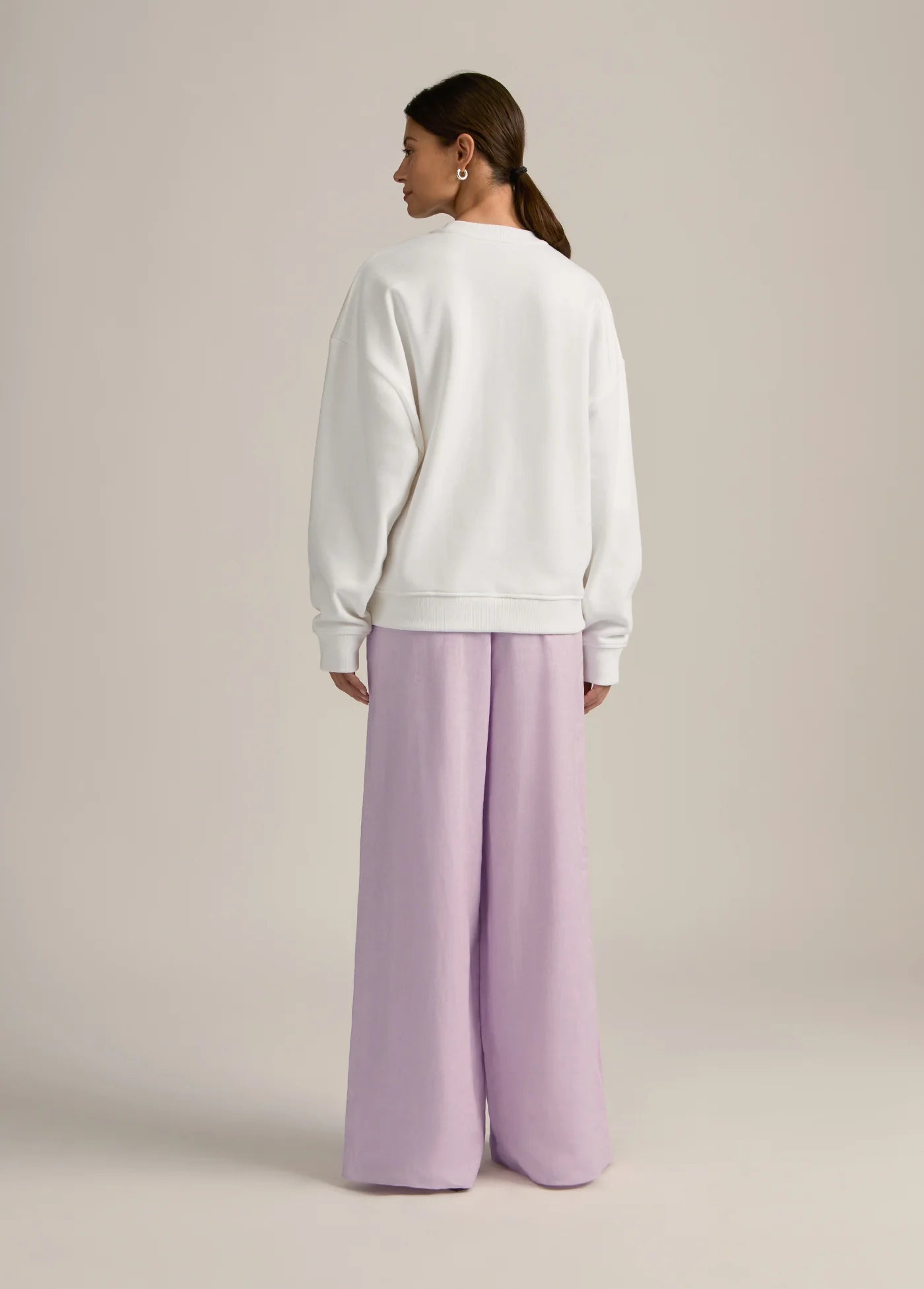 Favorite Daughter Heart Logo Sweatshirt- White Wisteria