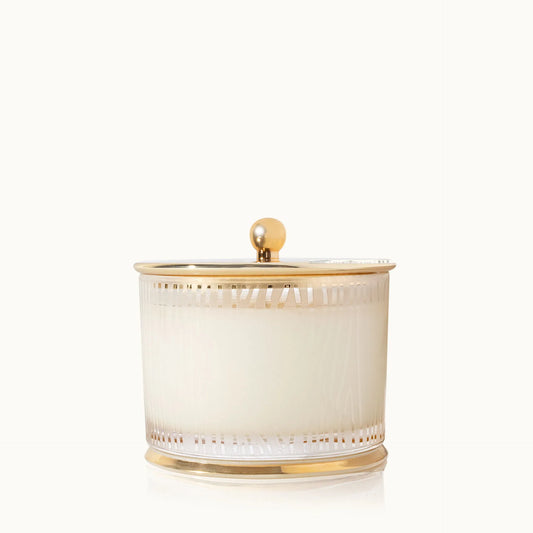 Frasier Fir Gilded Frosted Glass Wood Grain Candle