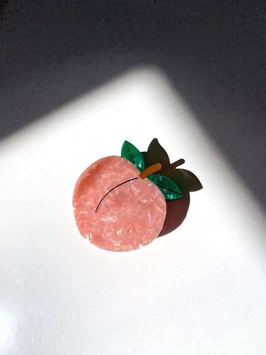 Hand-painted Peach Claw Hair Clip | Eco-Friendly